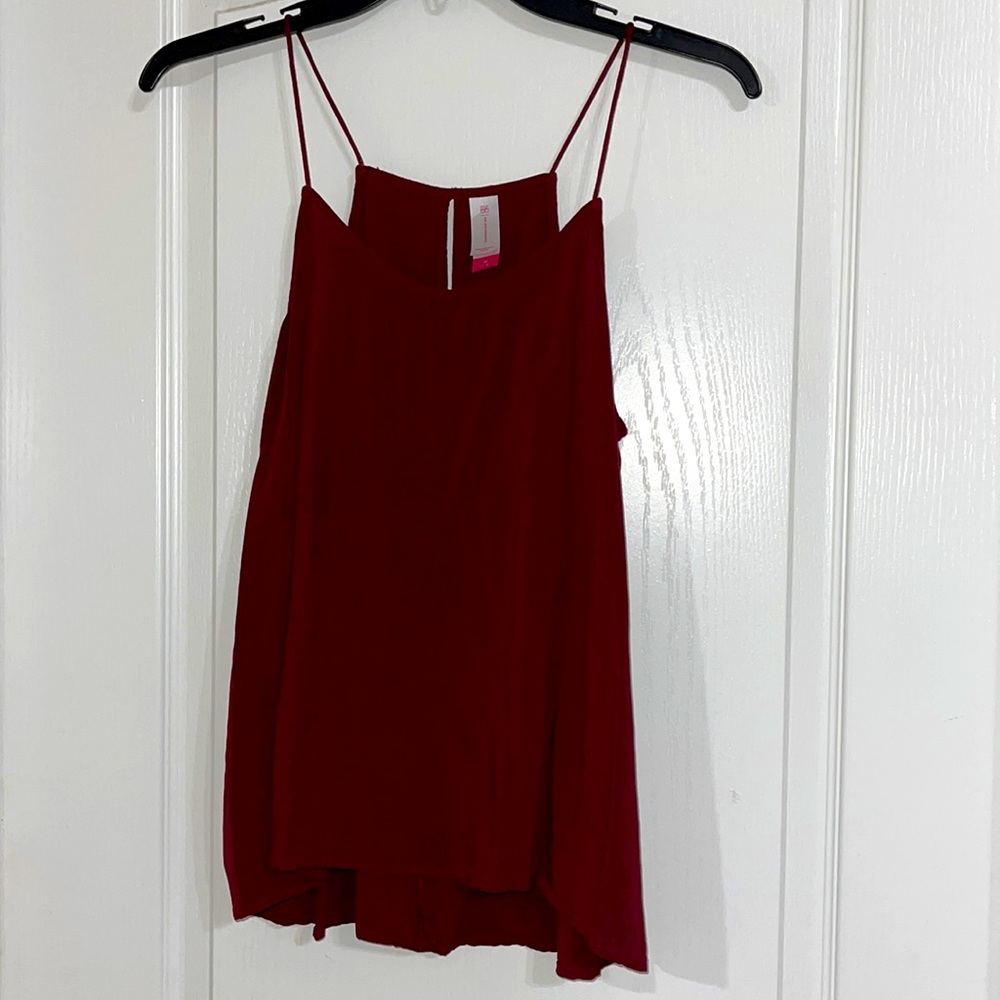 Spaghetti strap burgundy shirt, Size M (7-9)